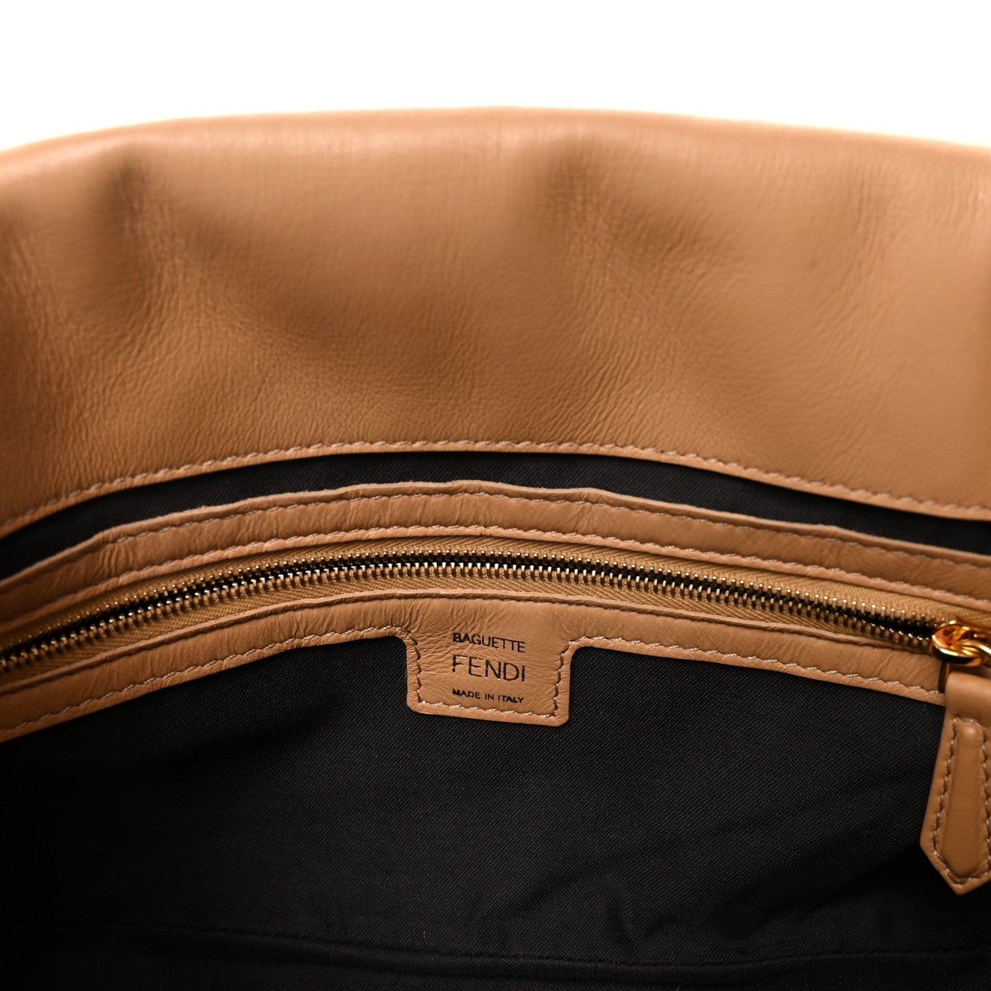Nappa FF 1974 Embossed Baguette Miele Scuro