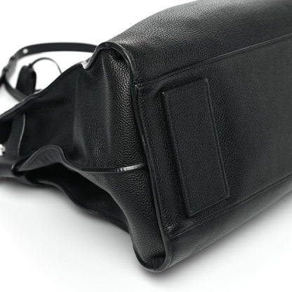 Grained Calfskin Medium Souple Sac De Jour Duffle Black