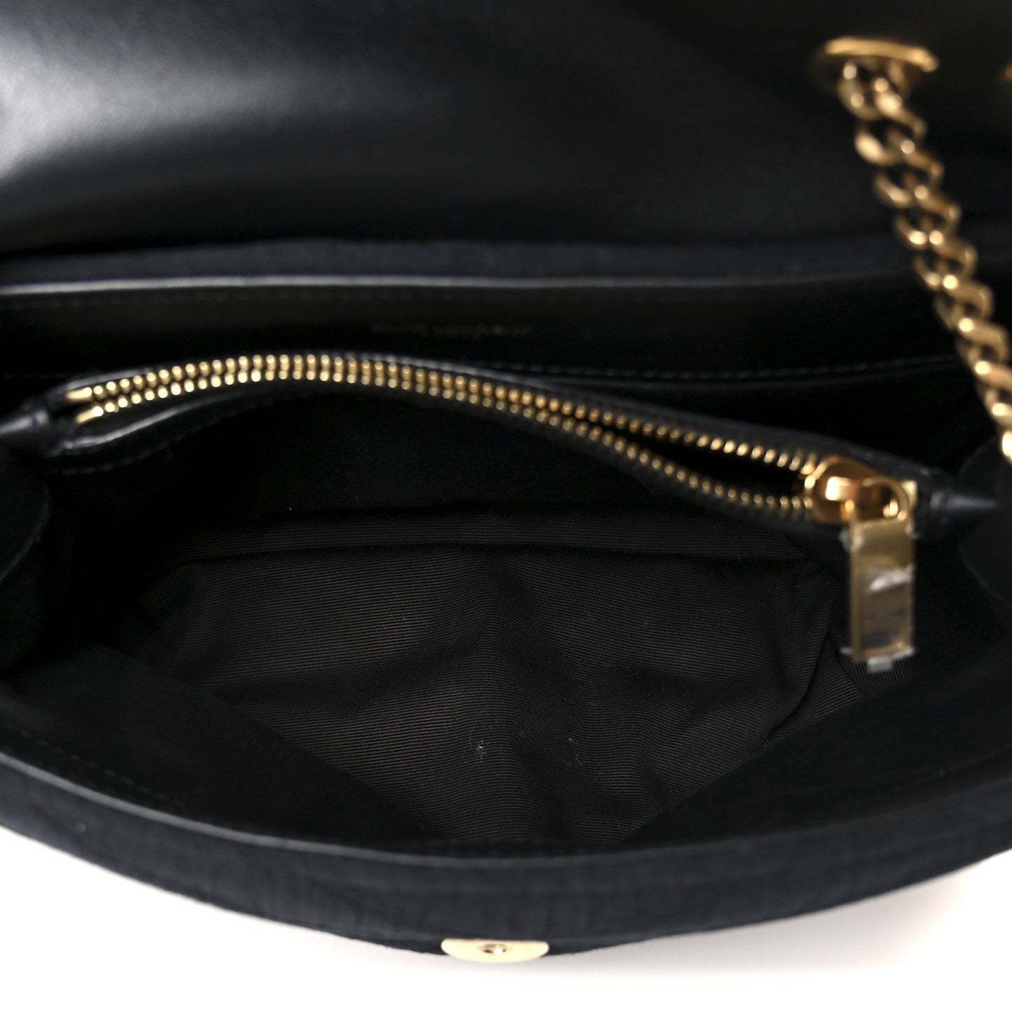 Fabric Y Quilted Monogram Small Loulou Chain Satchel Black