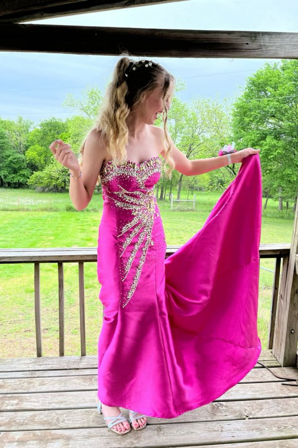 formaldressy-Formal Dress With Delicate Pink Beads gh6117