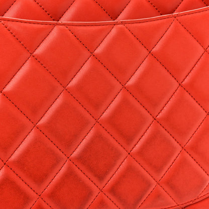 Lambskin Quilted Maxi Single Flap Red