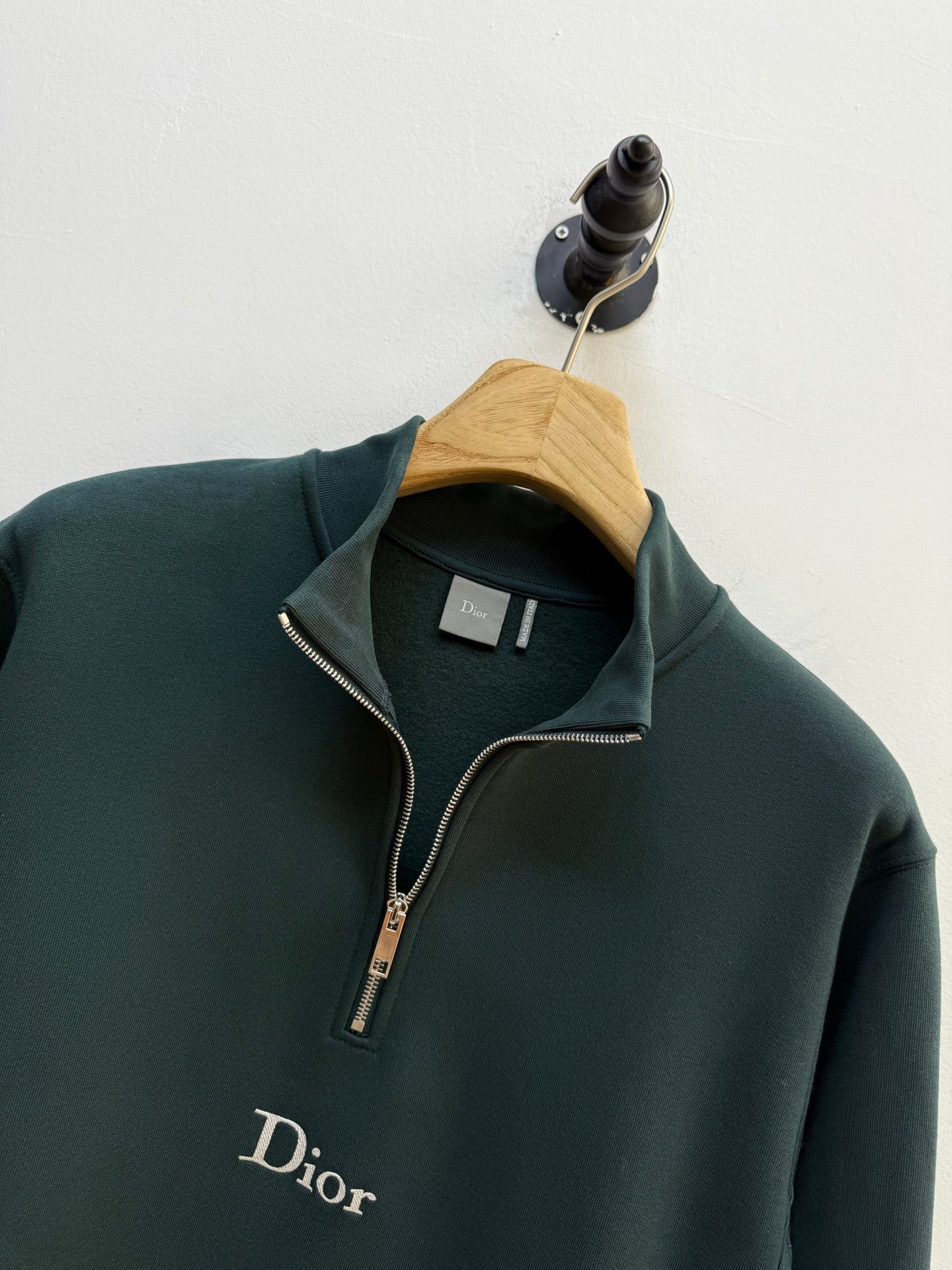 Dior Zipped Neckline Blue Sweatshirt