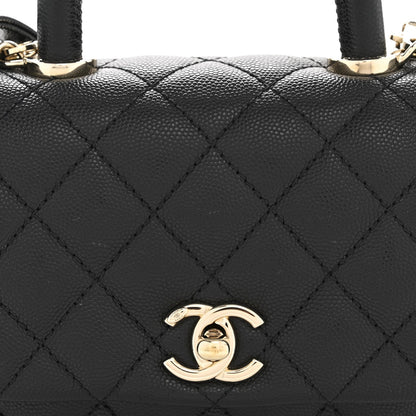 Caviar Quilted Extra Mini Coco Handle Flap Black