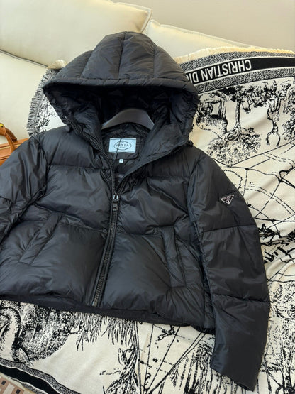 Prada 25 Short Jacket Black Down Polyester 317484