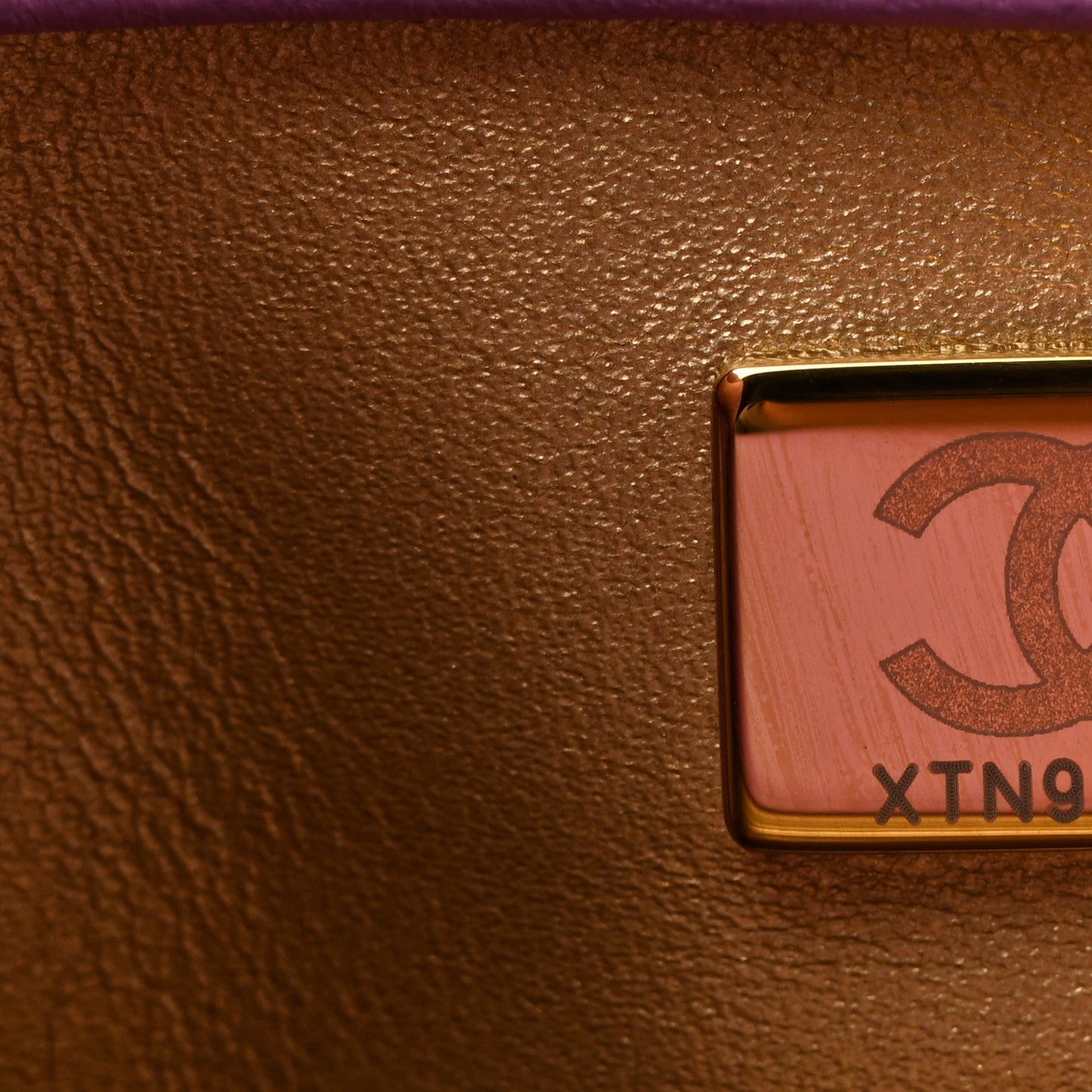 Lambskin Quilted Mini Pearl Crush Flap Purple