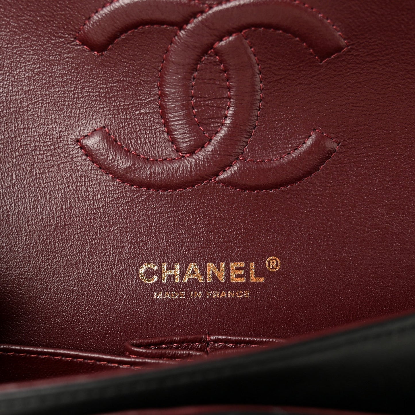 Lambskin Quilted Medium Double Flap Black