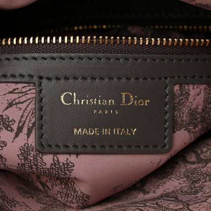 Wicker Oblique Medium Lady Dior Bag Pink Grey