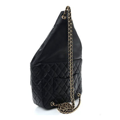 Lambskin Quilted Large In Seoul Backpack Navy