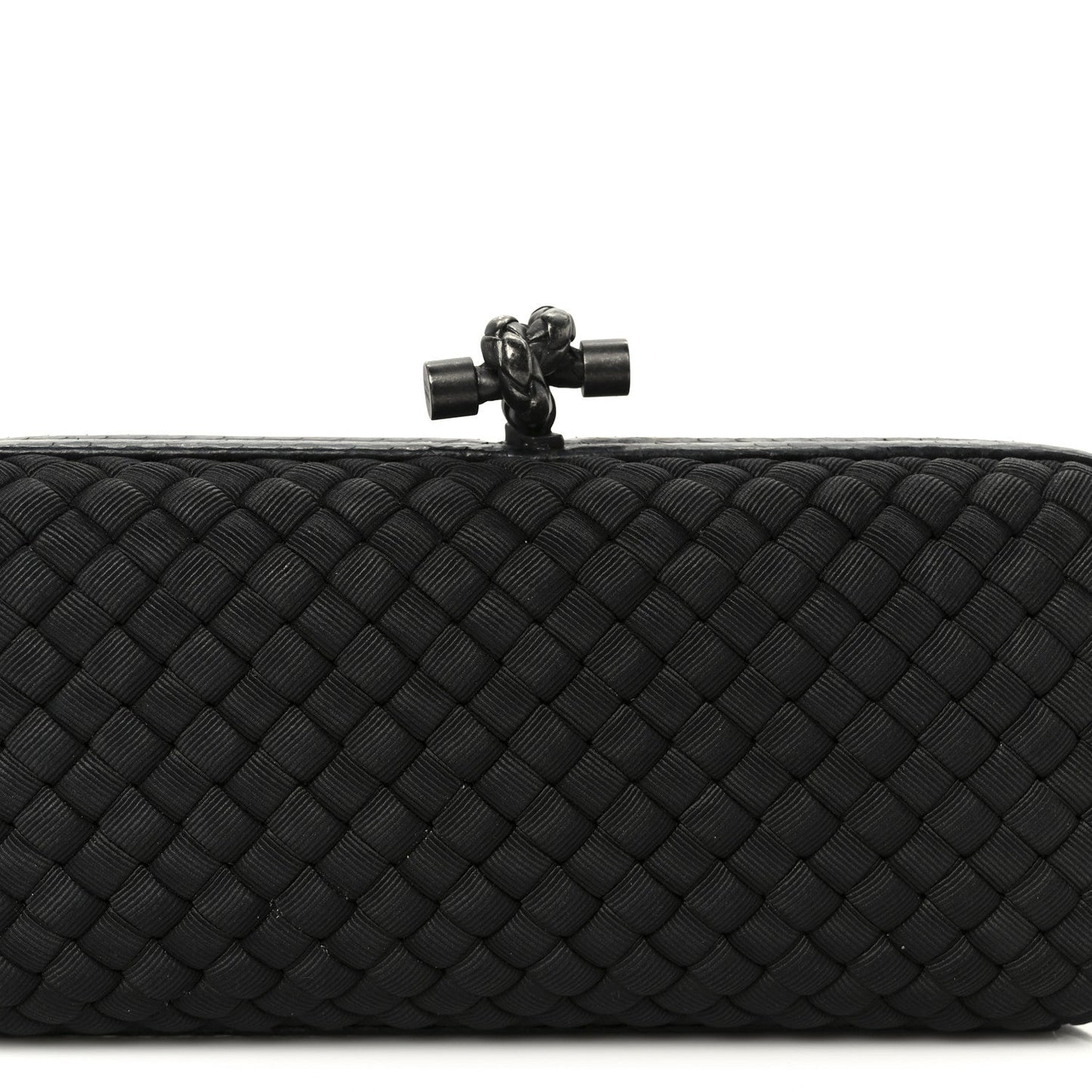 Satin Ayers Intreccio Impero Stretch Knot Clutch Black