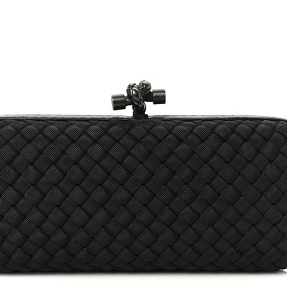 Satin Ayers Intreccio Impero Stretch Knot Clutch Black