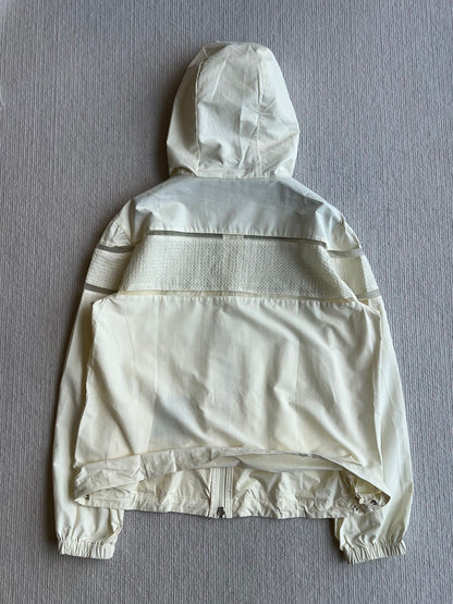 Moncle 25SS Clisson Lace Hollow Hooded Windbreaker Jacket Cream Polyester 242763
