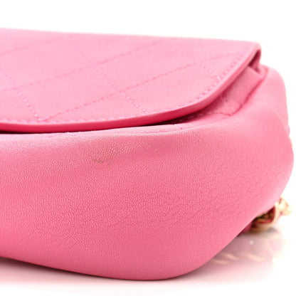 Goatksin Quilted Casual Trip Waist Bag Pink