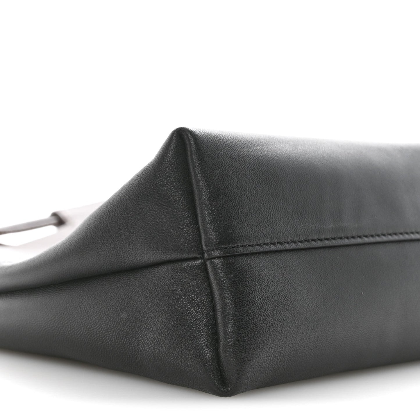 Mellow Nappa Lambskin Flamenco Tote Bag Black Dark Chestnut