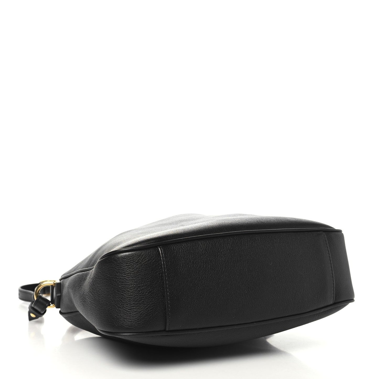Softy Wonka Textured Dollar Calfskin Medium Diana Shoulder Bag Black