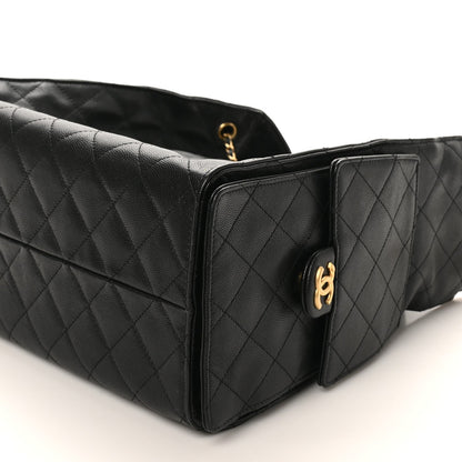 Caviar Quilted Medium Chanel 25 Handbag Black