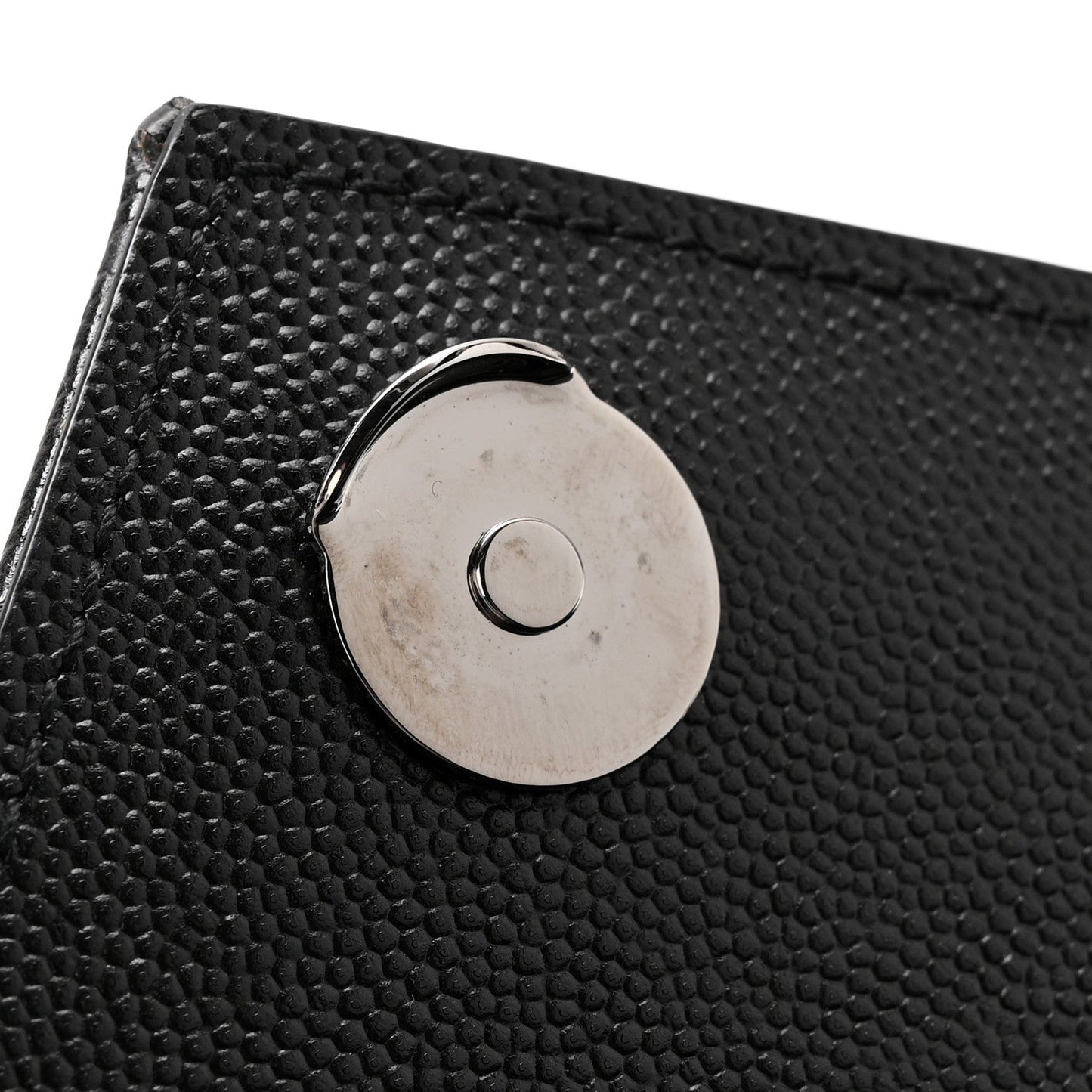 Grain De Poudre Textured Mixed Matelasse Large Triquilt Monogram Monochrome Satchel Black