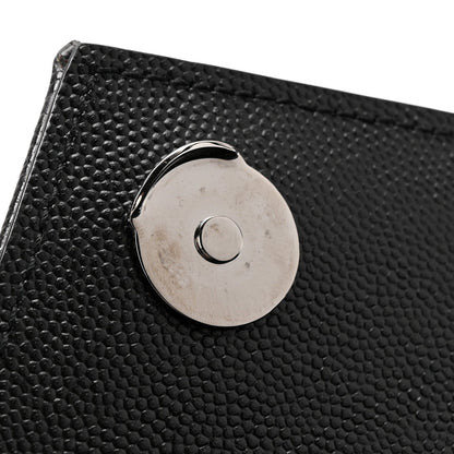 Grain De Poudre Textured Mixed Matelasse Large Triquilt Monogram Monochrome Satchel Black