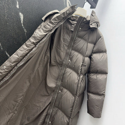 Burberry 25 Hooded Short Down Jacket with Adjustable Waist Taupe Polyester