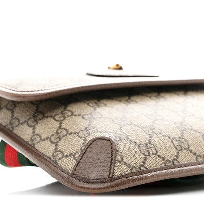 GG Supreme Monogram Neo Vintage Web Belt Bag Brown