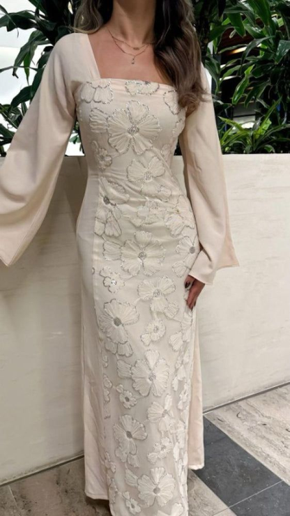 Classy Sheath Square Neck Long Prom Dresses Formal Summer Wedding Guest Dresses Wedding Guest Outfit cg26154