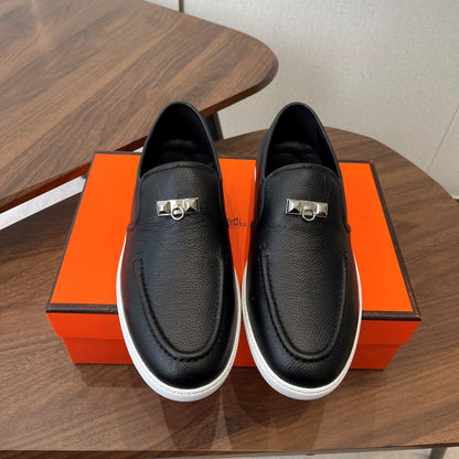 HM Jour Loafers Black Calfskin 579007