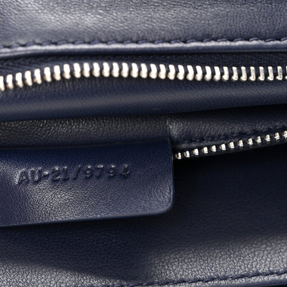 Calfskin Small Front Flap Crossbody Bag Navy Blue