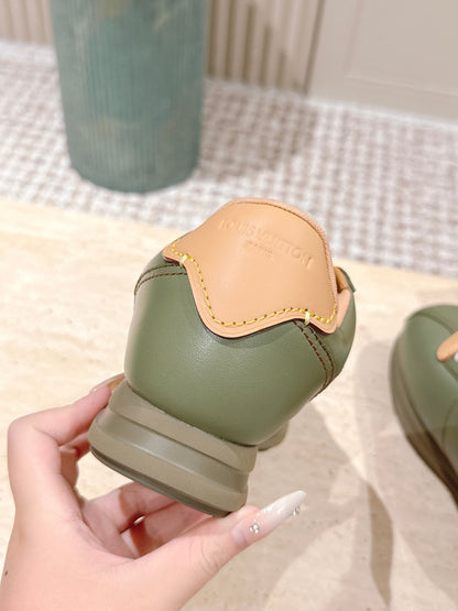 LV 25 Buttersoft Sneakers Olive Green Calfskin 576990