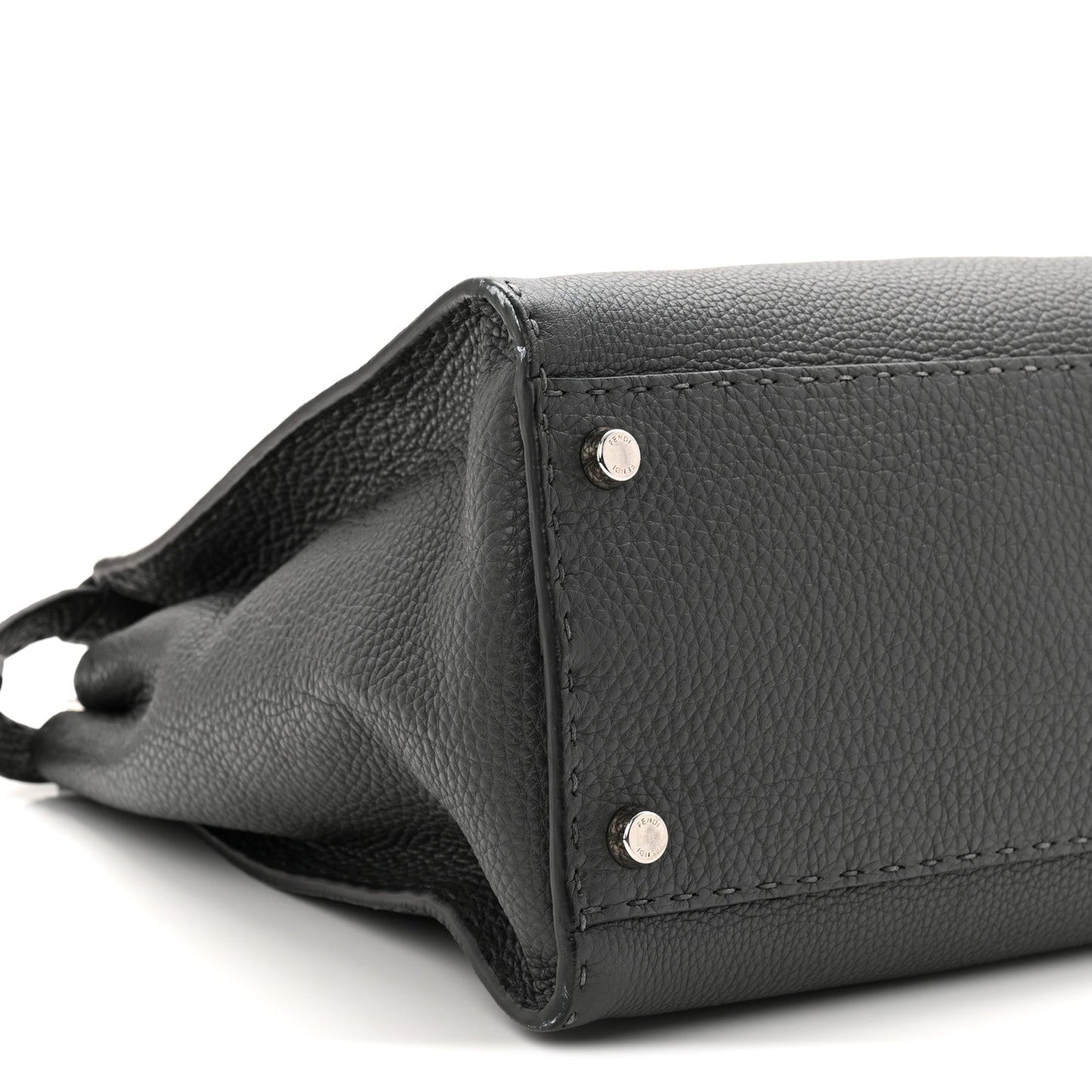 Cuoio Romano Selleria Bi-Color Large Peekaboo Iconic Satchel Asfalto Latte
