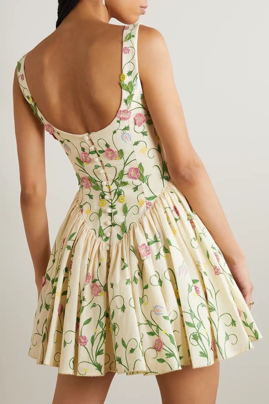 formaldressy--Floral short chiffon homecoming dress travel holiday dress gh5712