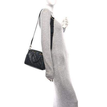 Lambskin Embossed Monogram Speedy 22 Bandouliere Black