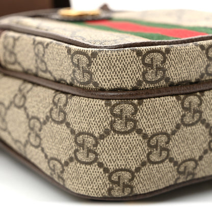 GG Supreme Monogram Web Mini Ophidia Messenger Brown