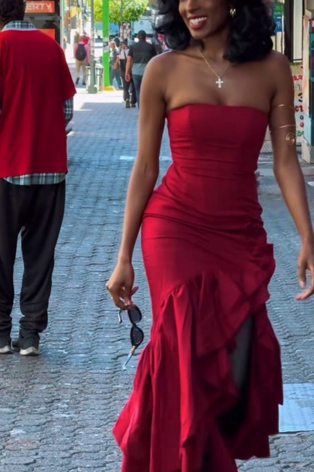 formaldressy-Blue/Wine Red/Yellow/Purple Long Chiffon Ruffle Prom Dress Graduation Dress gh5929