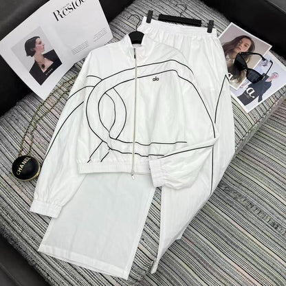 ALO JACKET & STRAIGHT-LEG PANTS SET STYLE 93