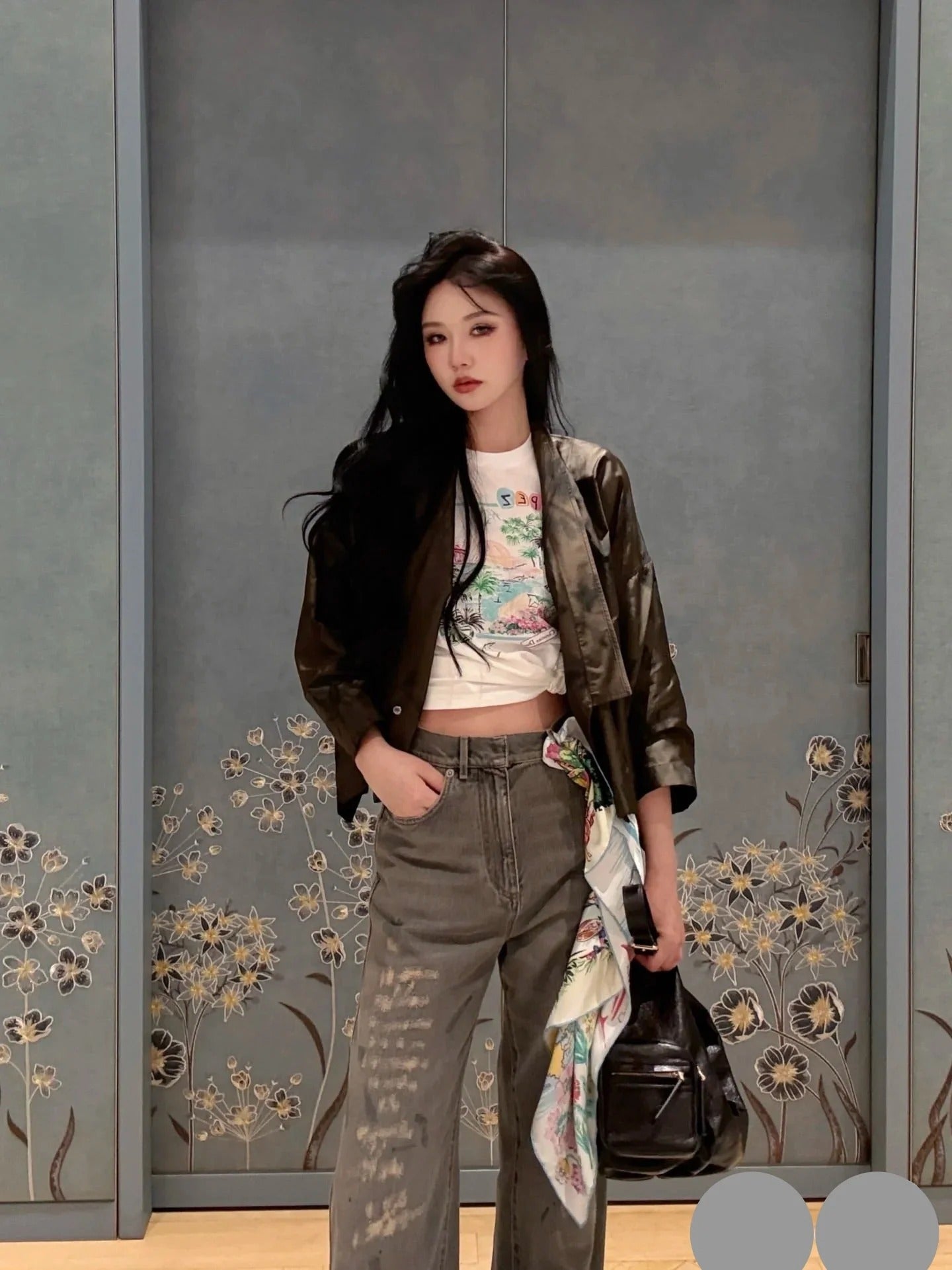 DIOR 25S RIPPED WIDE-LEG PANTS 706