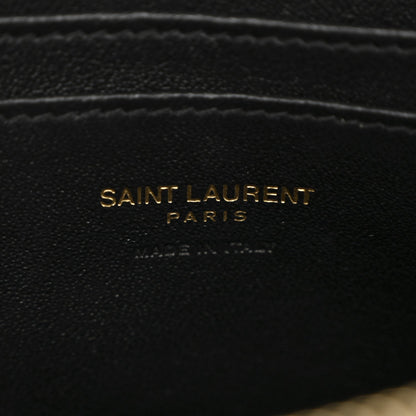 Calfskin Suede Matelasse Monogram Mini Lou Camera Bag Black