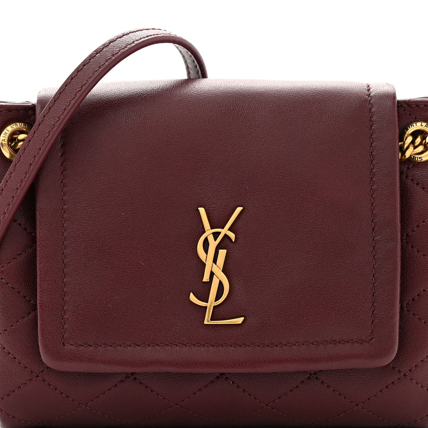 Lambskin Quilted Monogram Mini Nolita Hot Wine