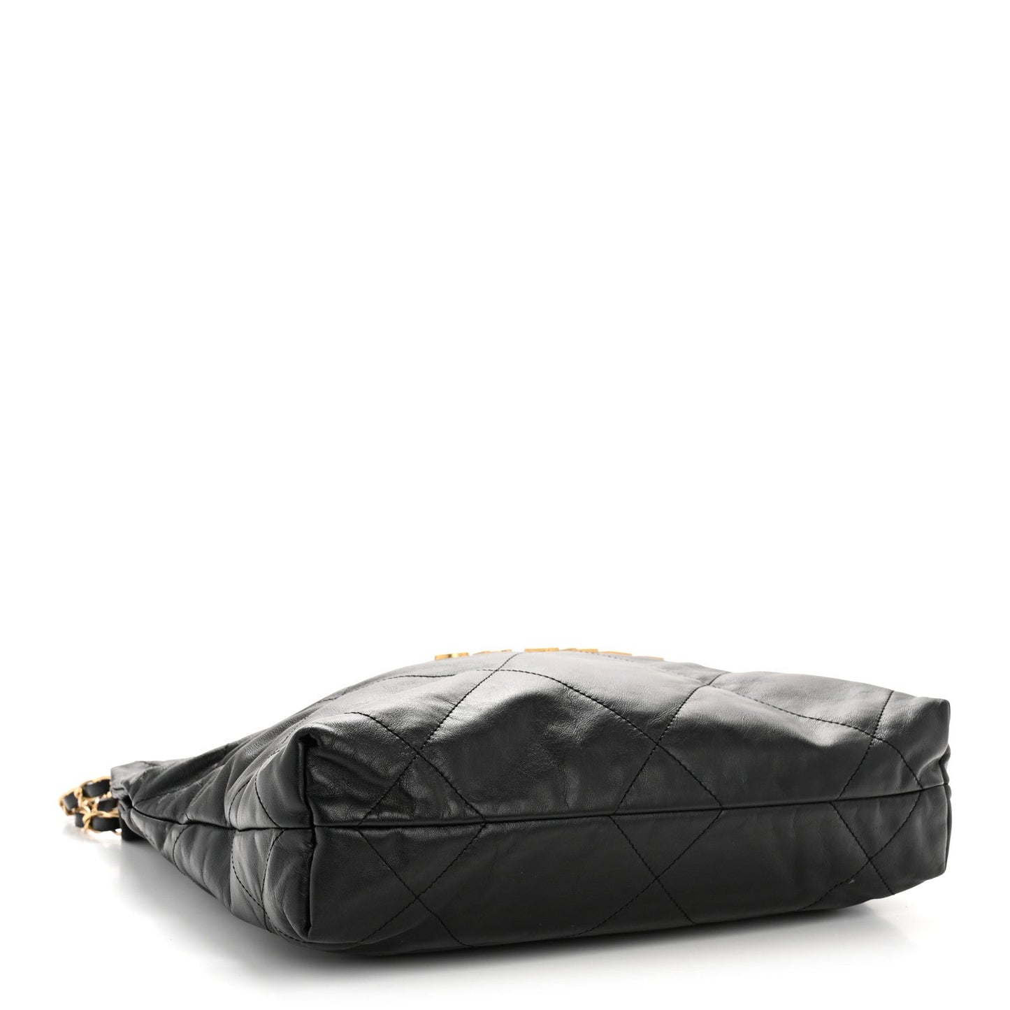 Shiny Calfskin Quilted Small Chanel 22 Black
