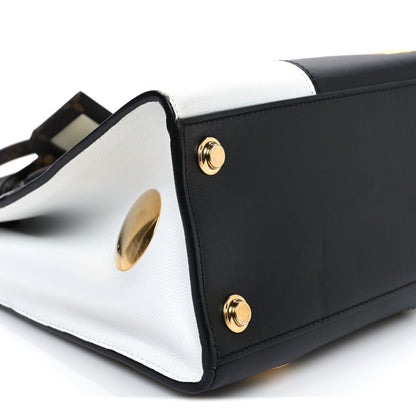 Calfskin Monogram Studded City Steamer PM Black White