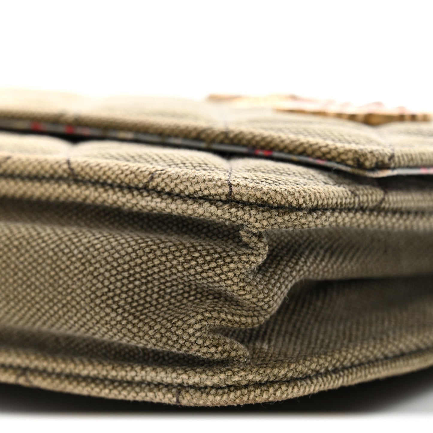 Canvas Quilted Coco Cuba Charms Wallet on Chain WOC Khaki