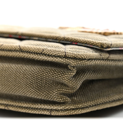 Canvas Quilted Coco Cuba Charms Wallet on Chain WOC Khaki