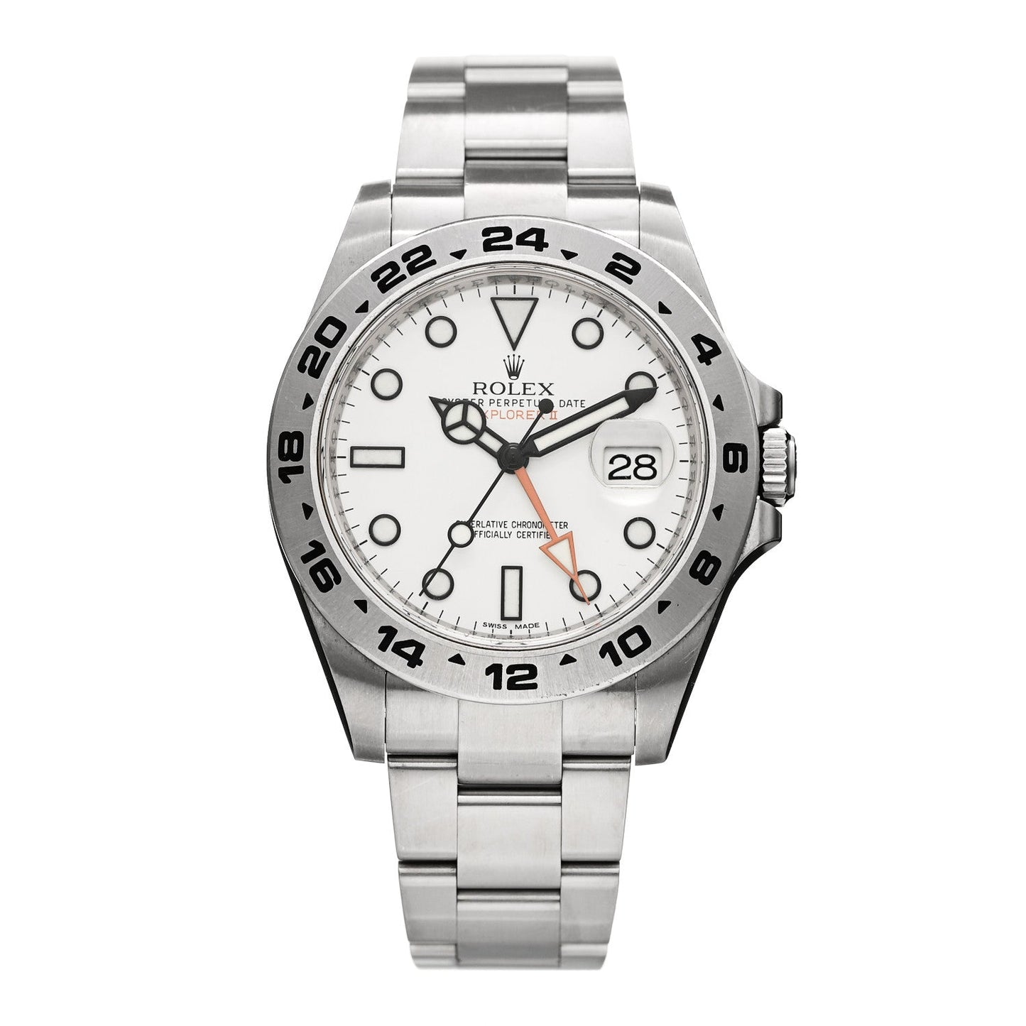 Stainless Steel 42mm Oyster Perpetual Date Explorer II Watch White 216570