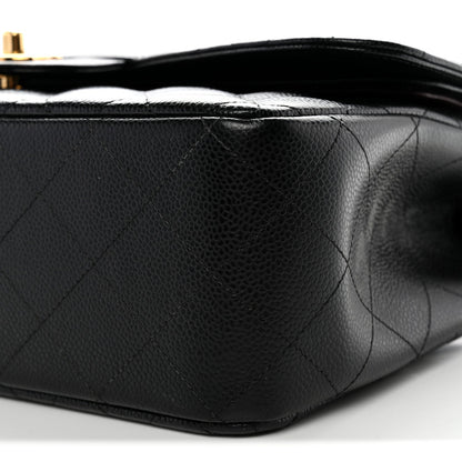 Caviar Quilted Jumbo Double Flap Black