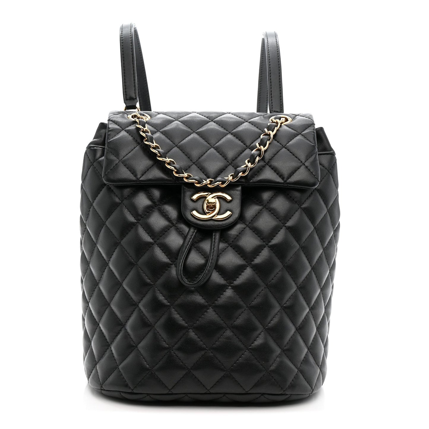 Calfskin Quilted Small Urban Spirit Backpack Black