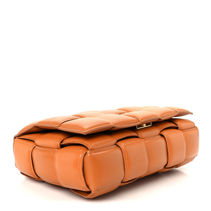 Lambskin Maxi Intreccio Padded Chain Cassette Crossbody Bag Clay