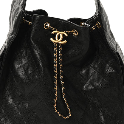 Caviar Quilted Medium Chanel 25 Handbag Black