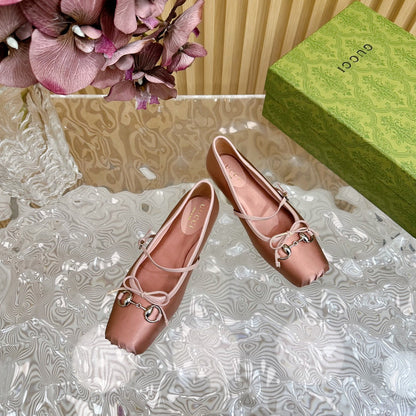 BALLET FLAT IN CORAL PINK SILK
