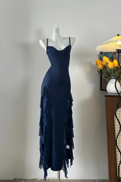 formaldressy-Fashion Slim - Fitting Spaghetti - Strap Ruffled Prom Dress girl dress gh5845