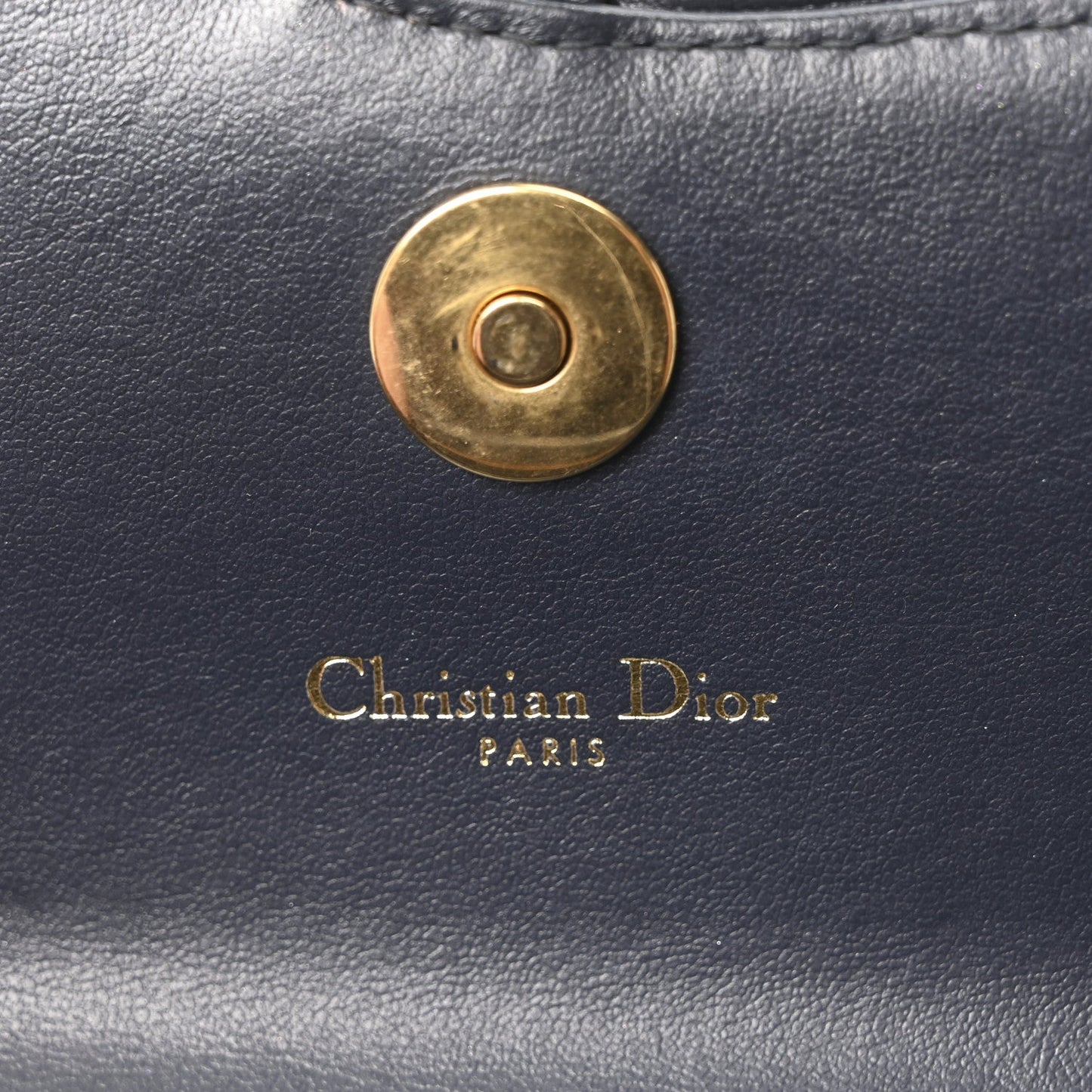 Oblique Denim Saddle Chain Long Wallet Blue