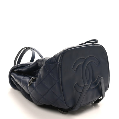 Lambskin Quilted Daily Supple Backpack Blue