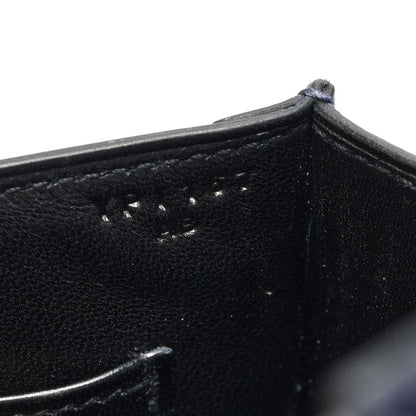 Epsom Shiny Alligator Mini Verrou Chaine Bag Bleu Encre Black